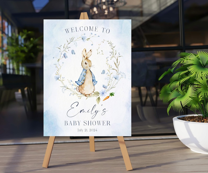 Peter Rabbit Restroom Sign Peter Rabbit Baby Shower Welcome Sign, Peter Rabbit Party Poster, Peter ...