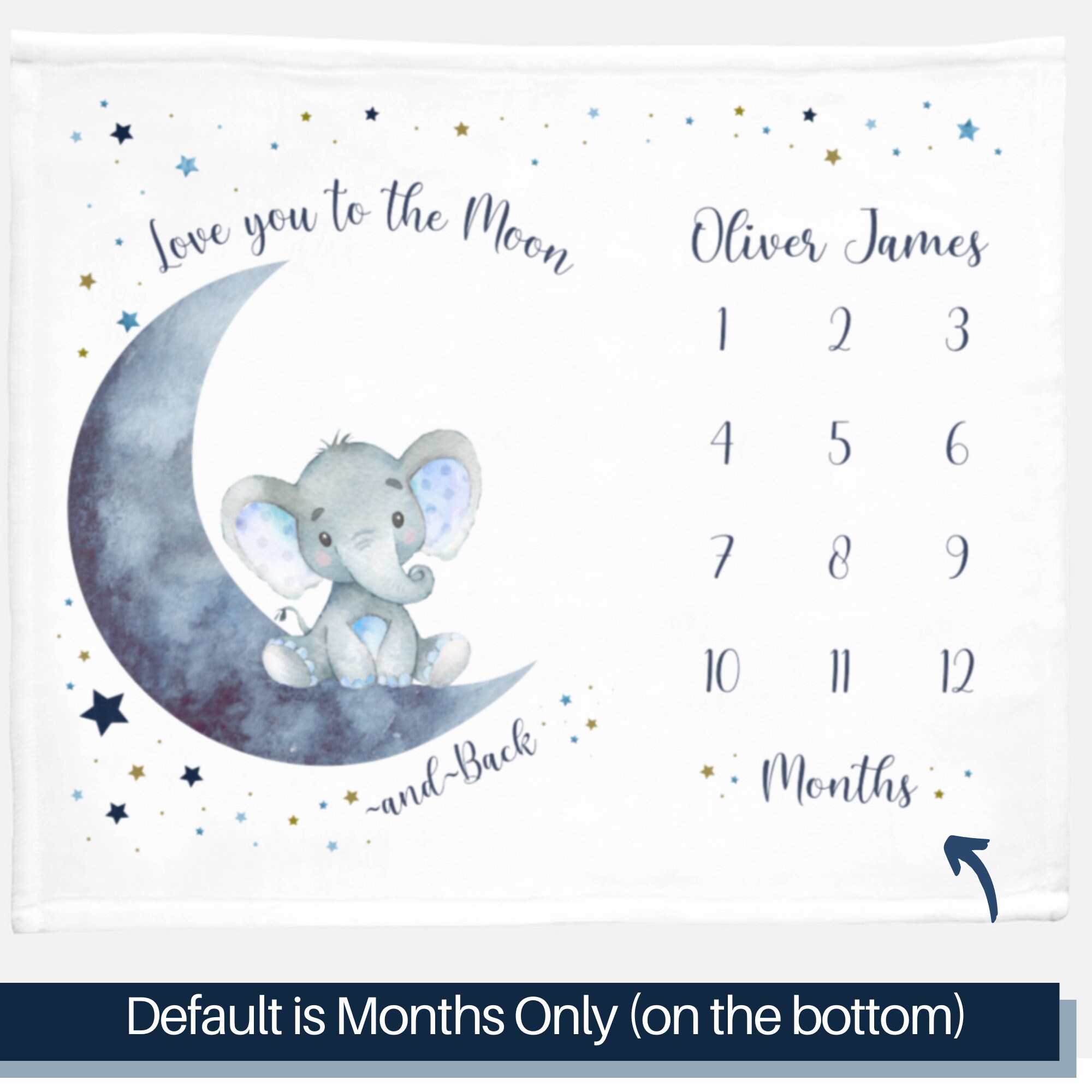 Manta mensual personalizada para bebé niña de 40 x 50 pulgadas, manta de  edad del bebé con calendario de crecimiento del primer año, regalo