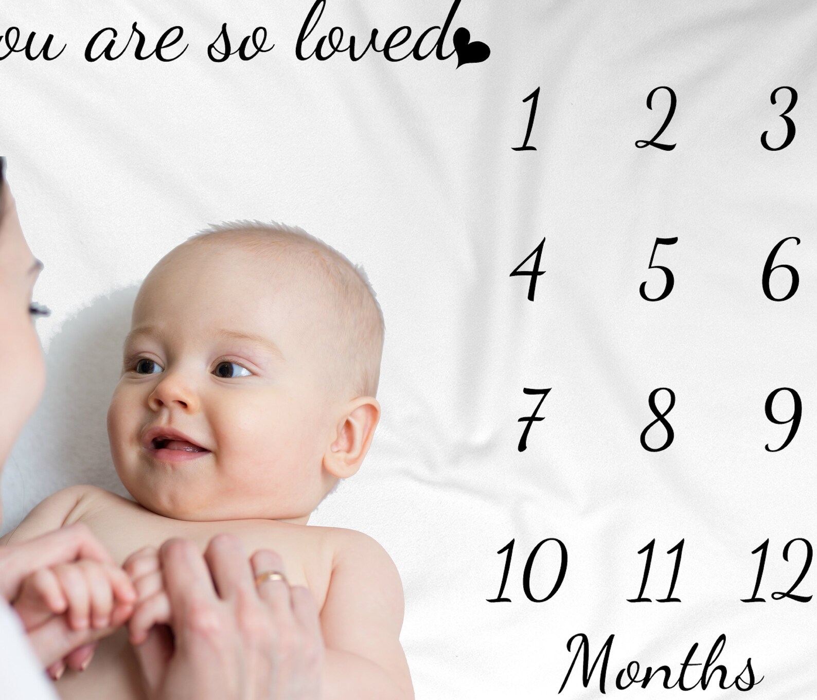 Baby Monthly Milestone Blanket Personalized Heart Age Etsy