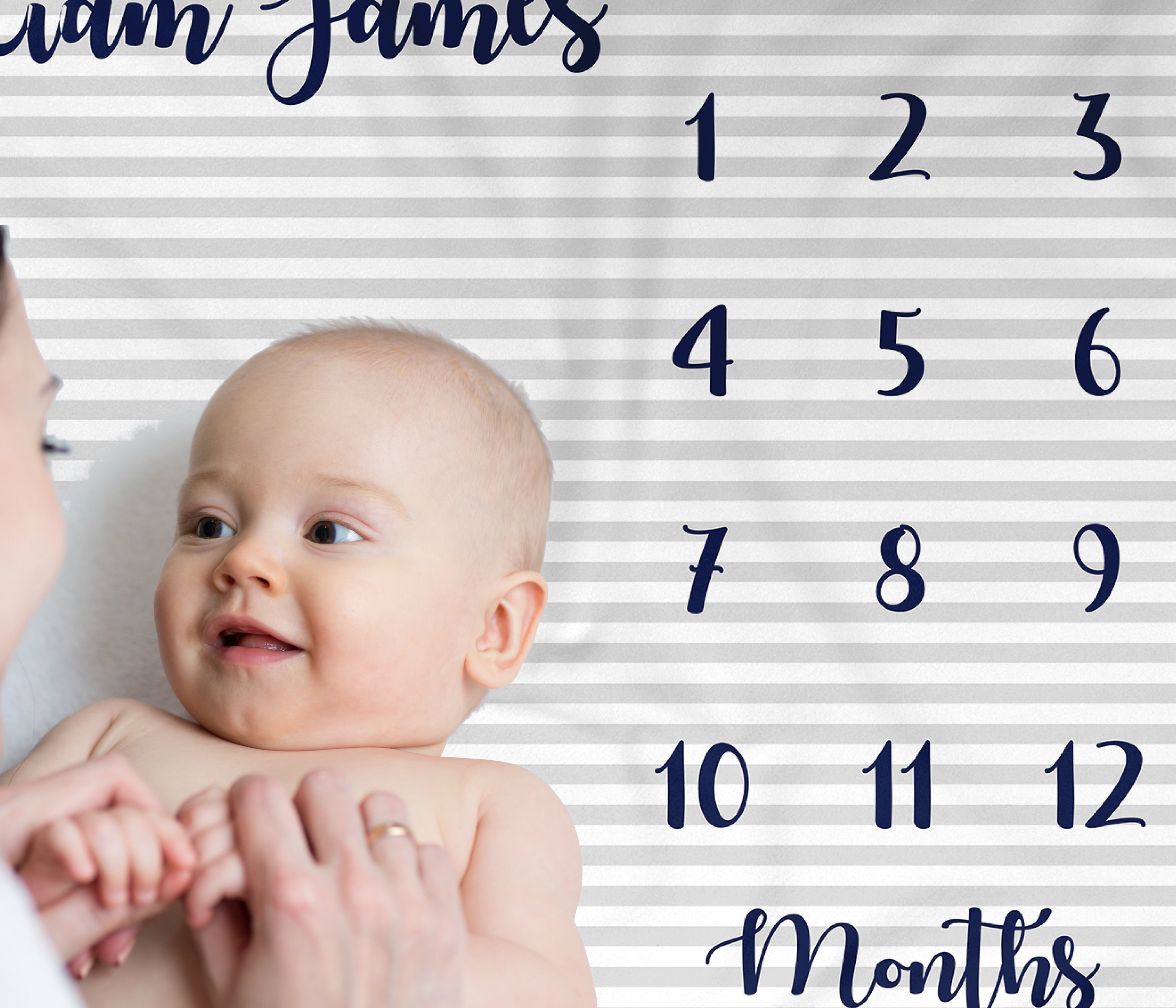 Baby Monthly Milestone Blanket Boy Nautical Anchor Boat Etsy