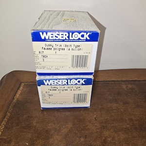 Vintage Weiser Lock Troy Polished Brass Dummy Door Knobs Pair New Old Stock
