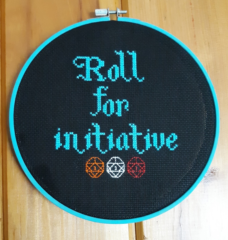 Roll for Initiative | Completed Cross Stitch - Etsy