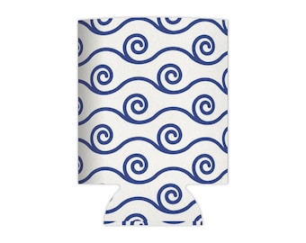 Blue Swirls Can Cooler | Can Cooler, Can Coozie