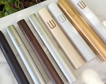 Aluminum Weatherproof Mezuzah Case, Easy Peal And Stick Modern Shin Design + Non Kosher Scroll Included