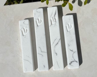 A&S Mezuzot Concrete Grey Marble Design  Case