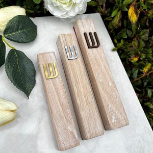 Wood Mezuzah Case Modern/Traditional Design , Home Blessing & Protection, Free NON-KOSHER Scroll Included image 9