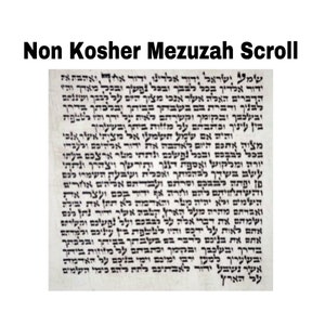 Non Kosher Mezuzah Scroll for a Mezuzah Case