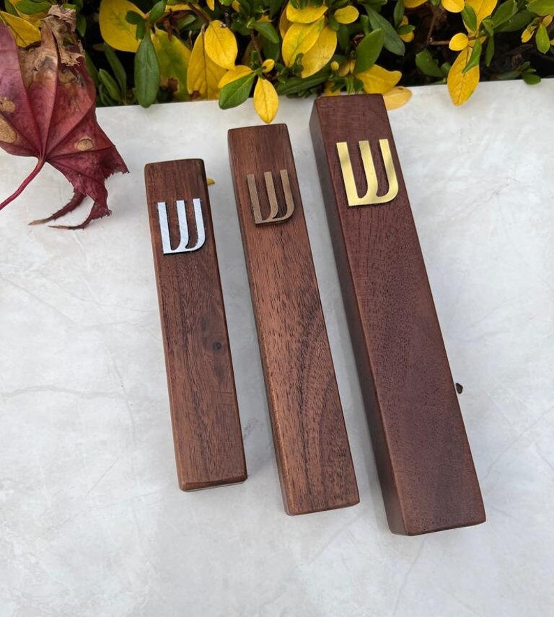 Wood Mezuzah Case Modern/Traditional Design , Home Blessing & Protection, Free NON-KOSHER Scroll Included image 5