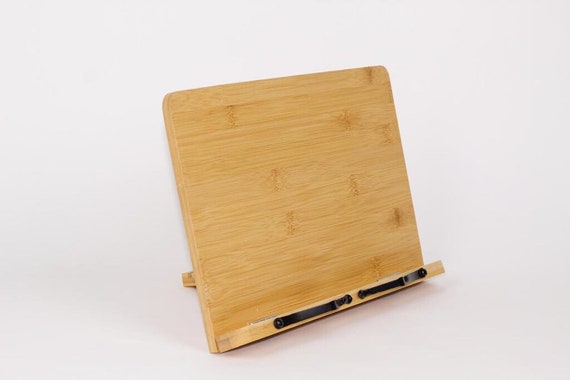 Bamboo Bookstand Tray Foldable Wood Book Holder, Adjustable Hight for  Cookbook , Tablet 