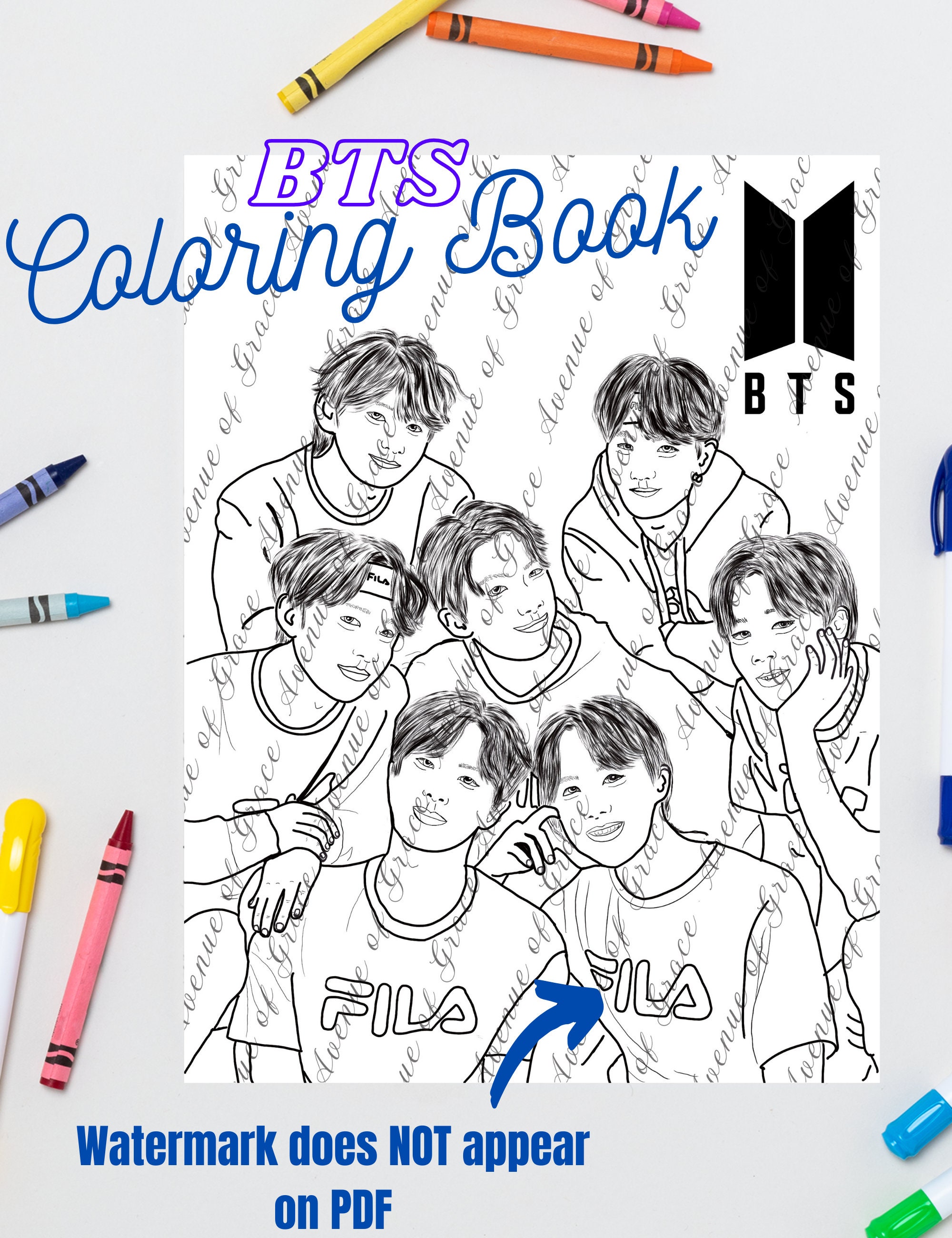 Download Bts Coloring Book K Pop Coloring Book Rmjimin J Hope V Etsy