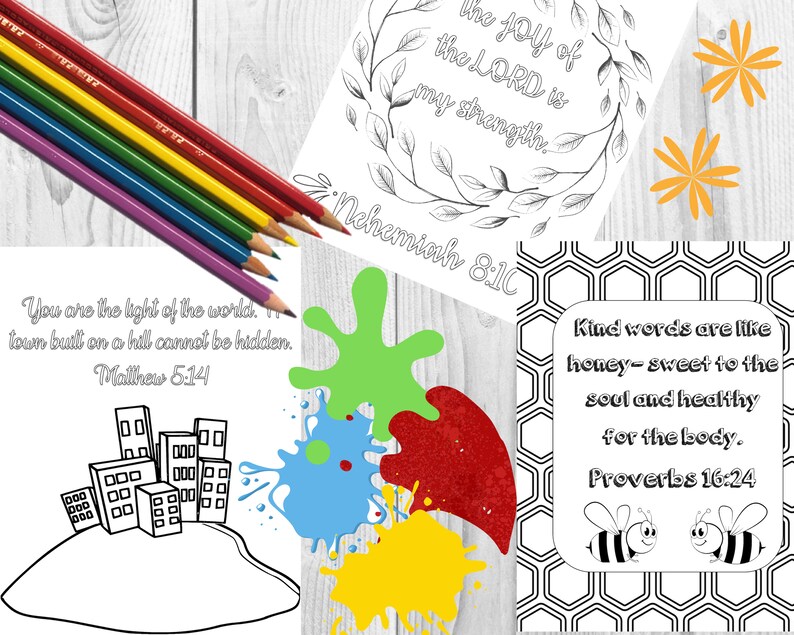 Bible Verse Color Sheets Scripture Coloring Bible verse | Etsy