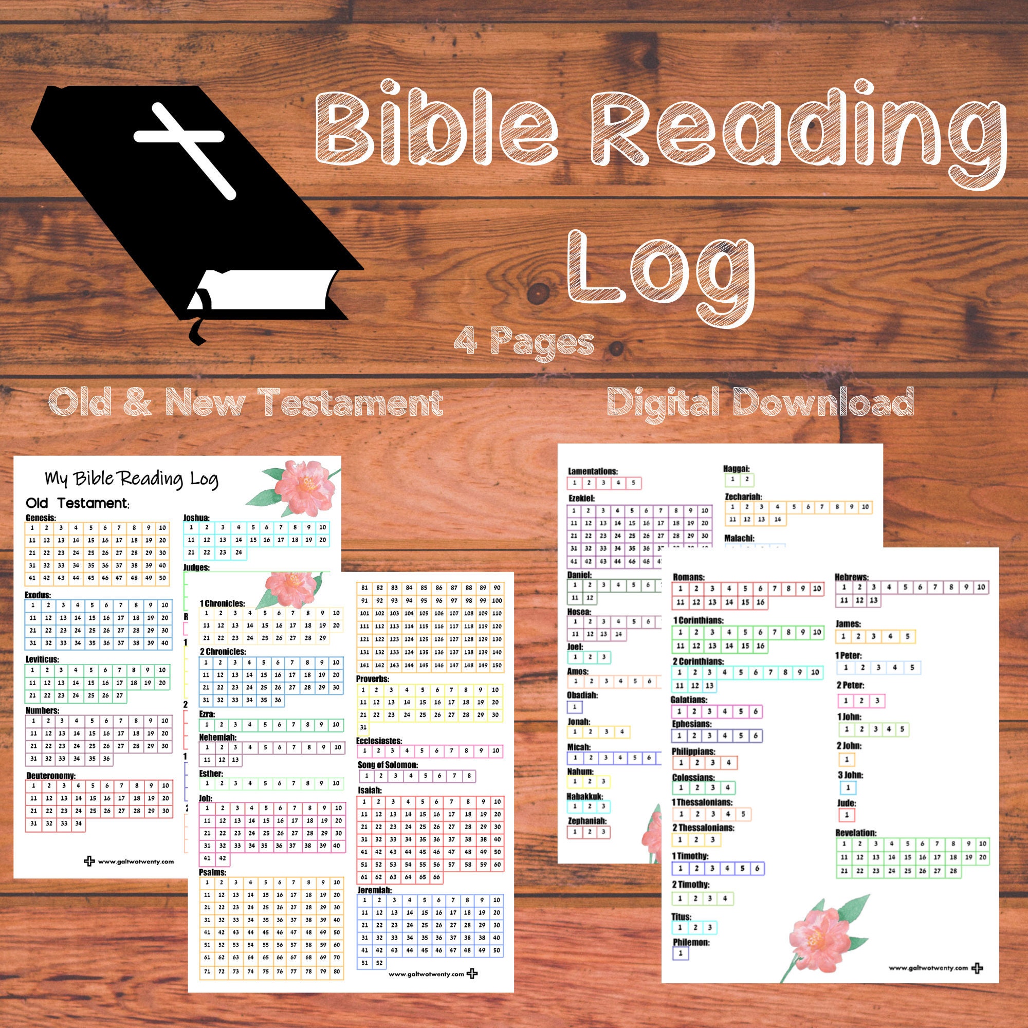 Bible Reading Log Bible journal print Bible Verse Prints | Etsy