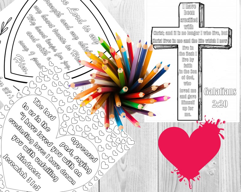 Bible Verse Color Sheets Scripture Coloring Bible verse | Etsy