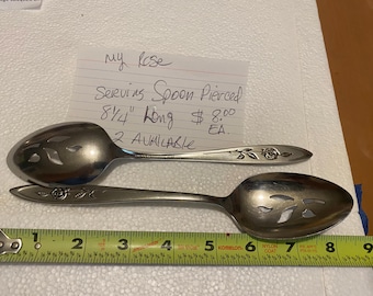 Oneida Flatware My Rose Pattern Serving Spoon Pierced