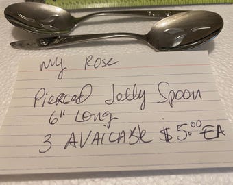 Oneida Flatware My Rose Pattern Pierced Jelly Spoons