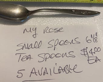 Oneida Flatware My Rose Pattern Teaspoons