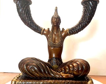 Art Deco Style Bronze Candelabra "Fortune" by Romain Tirtoff (Erté)