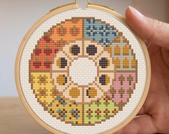 Mini Wheel of The Year Cross Stitch Pattern: Celtic Seasons (Digital PDF)