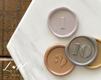 Self Adhesive Number Wax Seals – Wedding Escort Cards