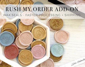 RUSH Processing to 3-5 Business Days + USPS Priority Shipping Upgrade  |  Wax Seals for Wedding Invites - Self Adhesive