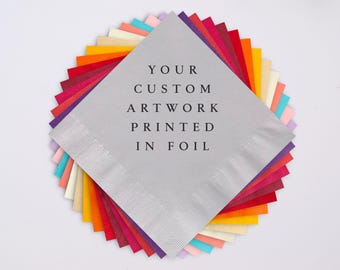 Servilletas estampadas con lámina metálica: Diseños personalizados, decoración nupcial a medida.