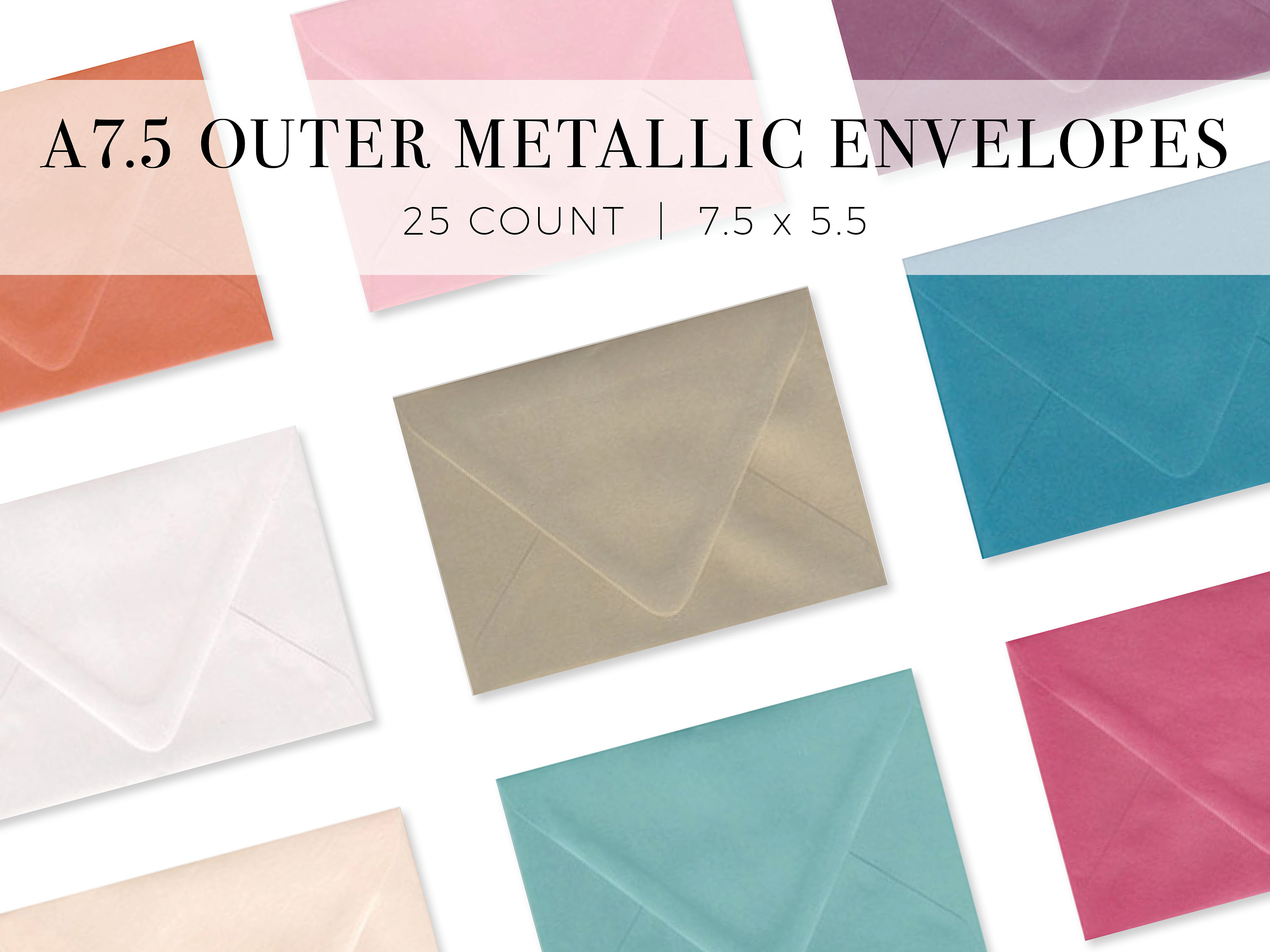 25 Pack A7.5 Outer Metallic Euro Envelopes Euro Deep Flap Etsy