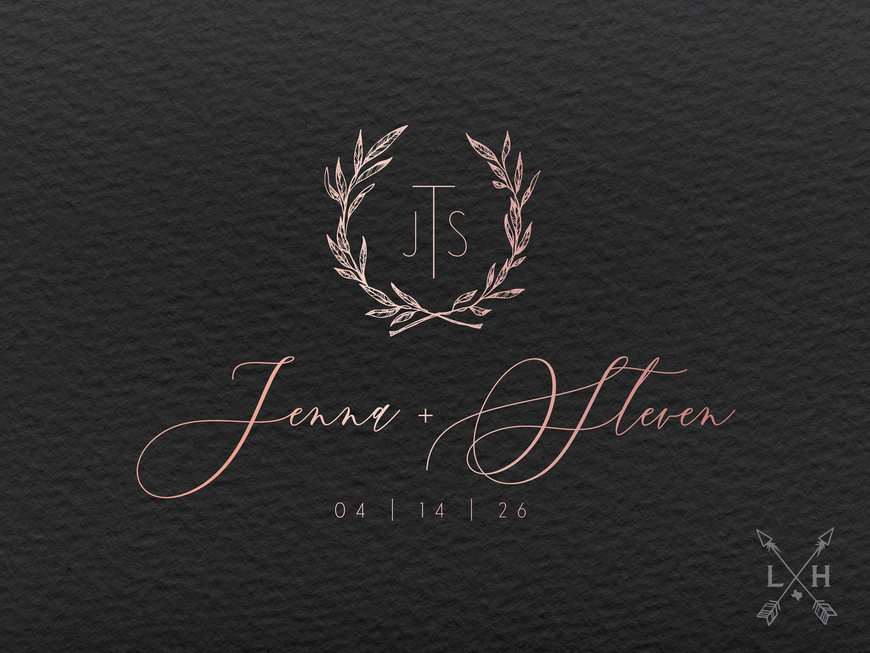 Floral Wreath Wedding Logo Design: Luxury Monogram (digital File) - Etsy