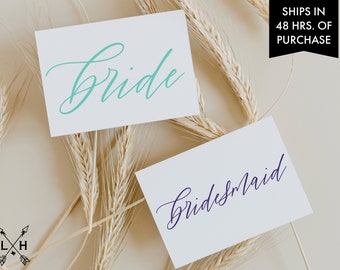 VINAL DECALS: Bride, Groom, Bridesmaid, Maid of Honor  |  Bridal Party Permanent Vinyl Decal  |  Calligraphy Wedding Vinyl Decals