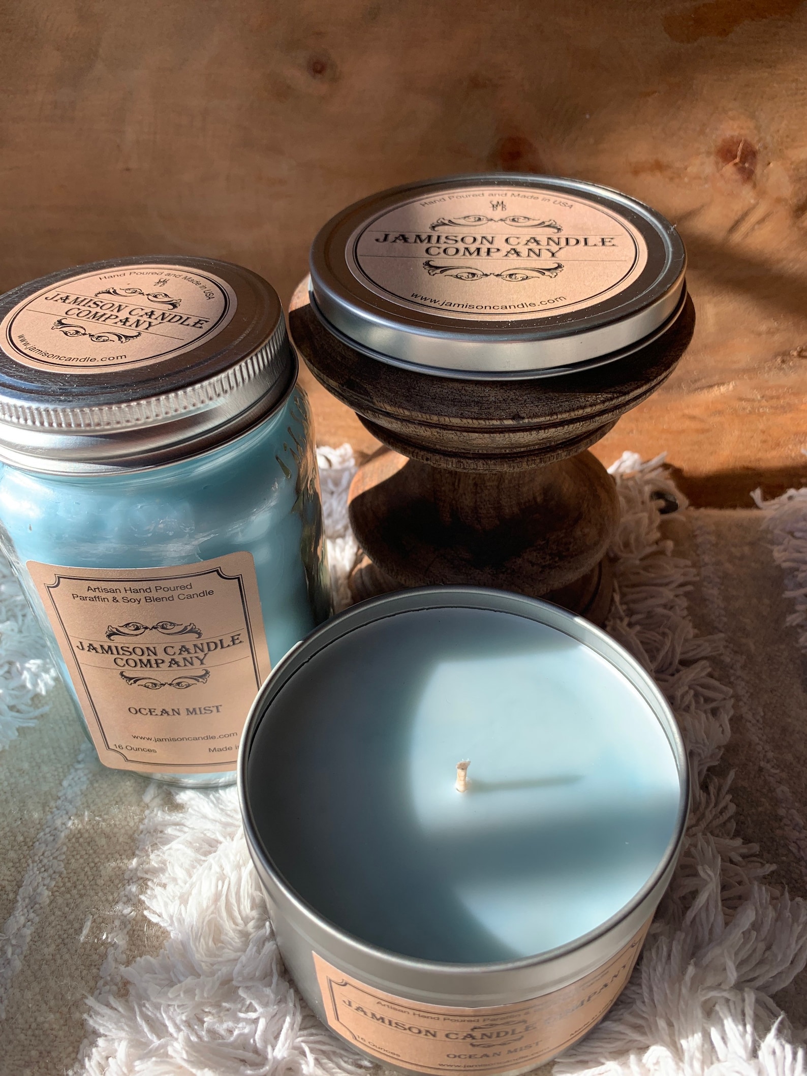 16oz Ocean Mist Candle Tin Jamison Candle Company Etsy