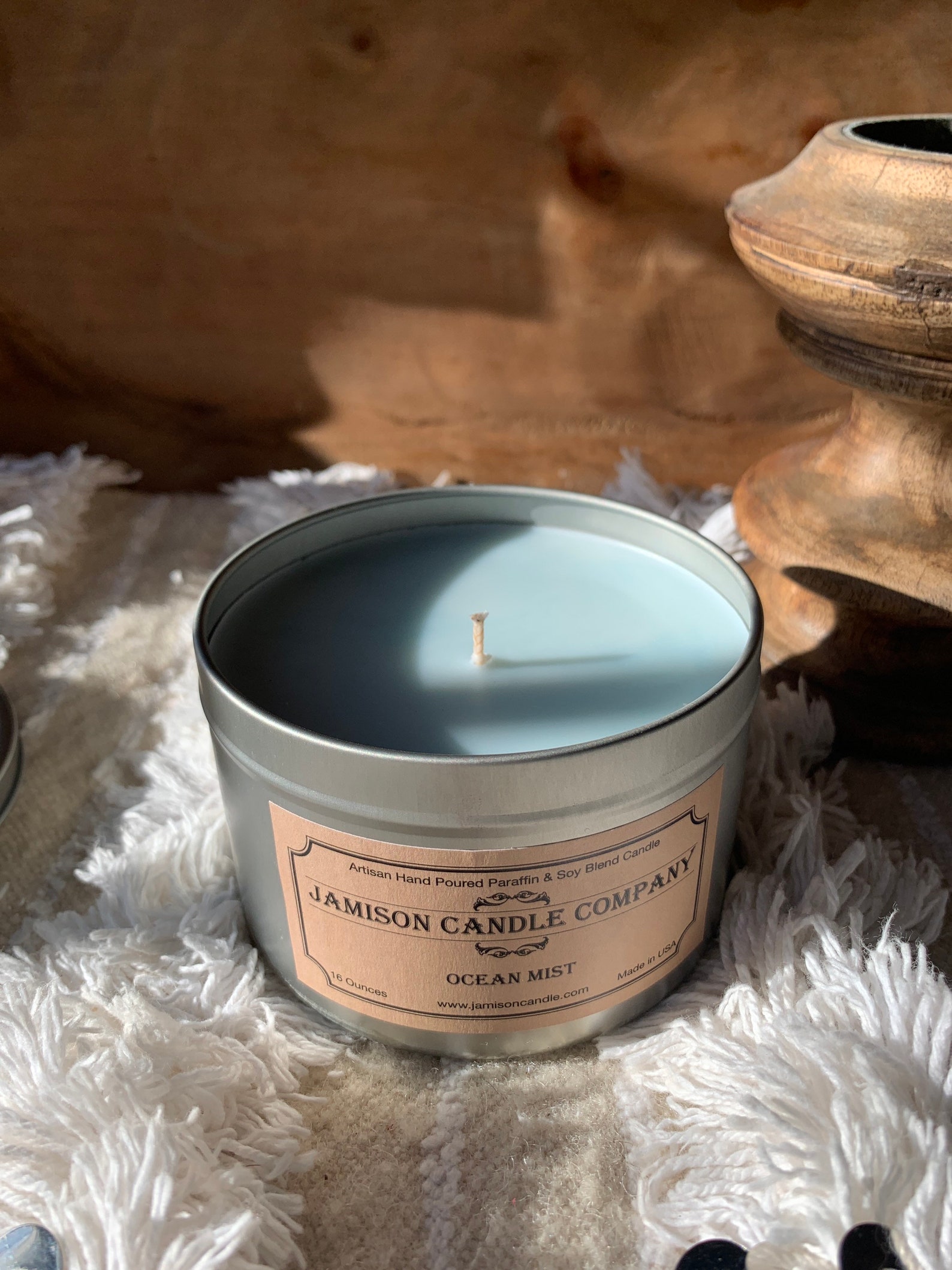 16oz Ocean Mist Candle Tin Jamison Candle Company Etsy