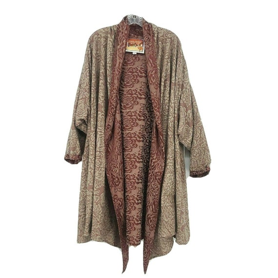 Laise Adzer Vintage Floral Print Lagenlook Open Fr