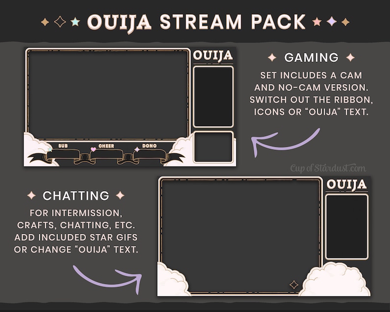 Gothic Ouija Stream Overlays Animated Videos Ready to Use Twitch, YouTube, OBS, Streamlabs image 2