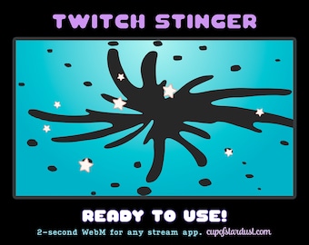 Twitch Stinger Transition | Dreamy Stars Cyan Blue | OBS Scene Transition