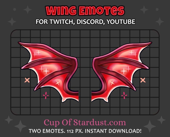 Red Twitch Wing Emotes - Demon Dragon Wings - Discord /  / Twitch  Emotes