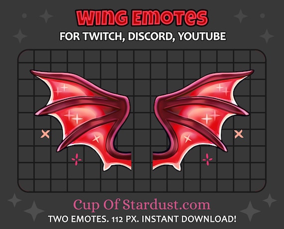 Red Twitch Wing Emotes - Demon Dragon Wings - Discord /  / Twitch  Emotes