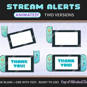 ACNH Switch Stream Alerts Animated Pastel Blue-Green Twitch / YouTube Alerts image 2