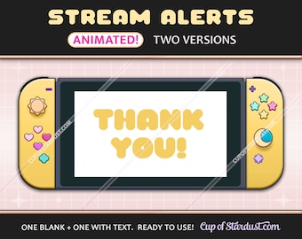 Yellow Twitch Stream Alerts - Animated Switch Console Sub Alert / YouTube Livestream Notifications