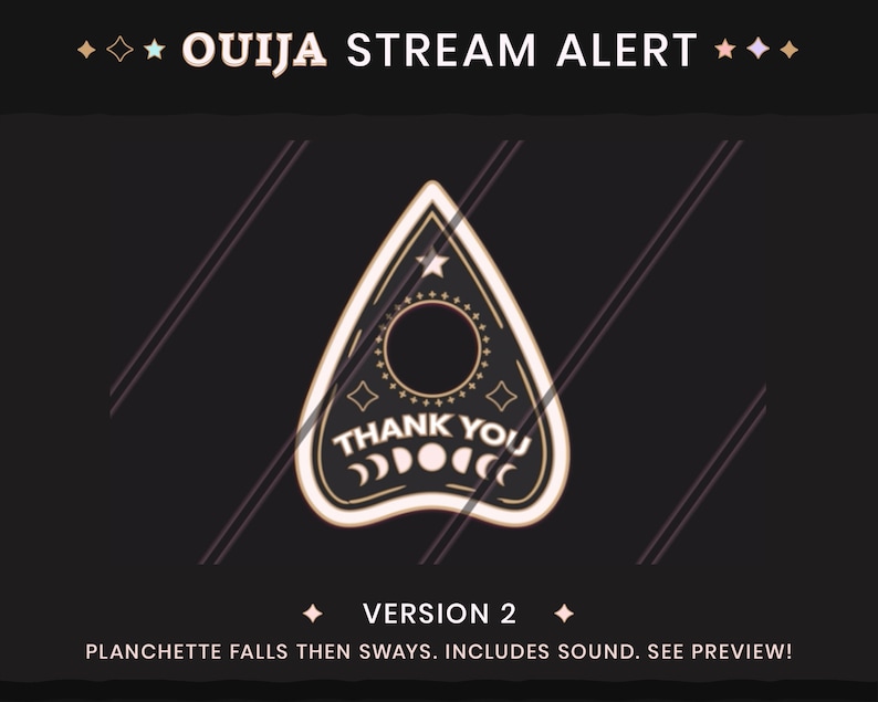 Animated Gothic Stream Alerts Ouija Planchette Livestream image 2