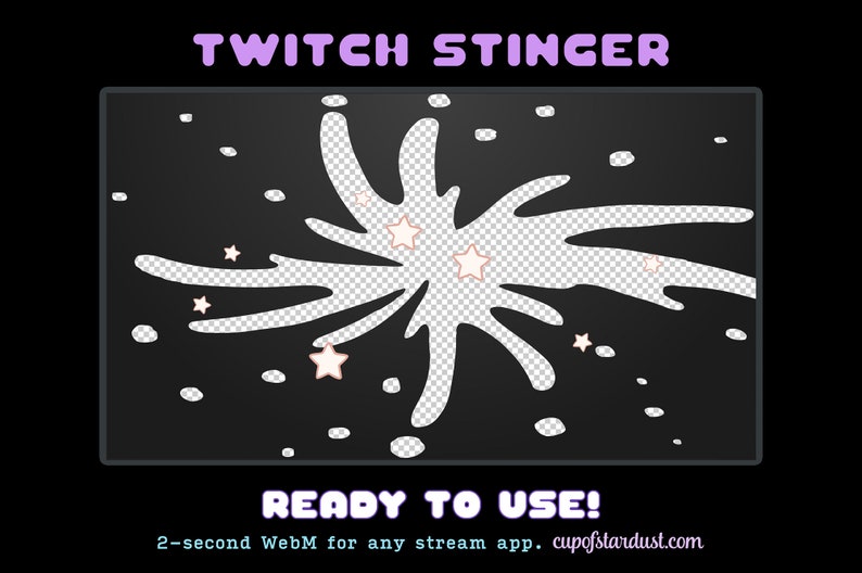 Twitch Stinger Transition Starry Night Black OBS Scene Transition Dark image 1