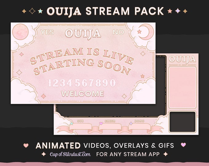 Ouija Board Stream Theme Pack Animated + Ready to Use! Twitch, YouTube Spooky Stream Package