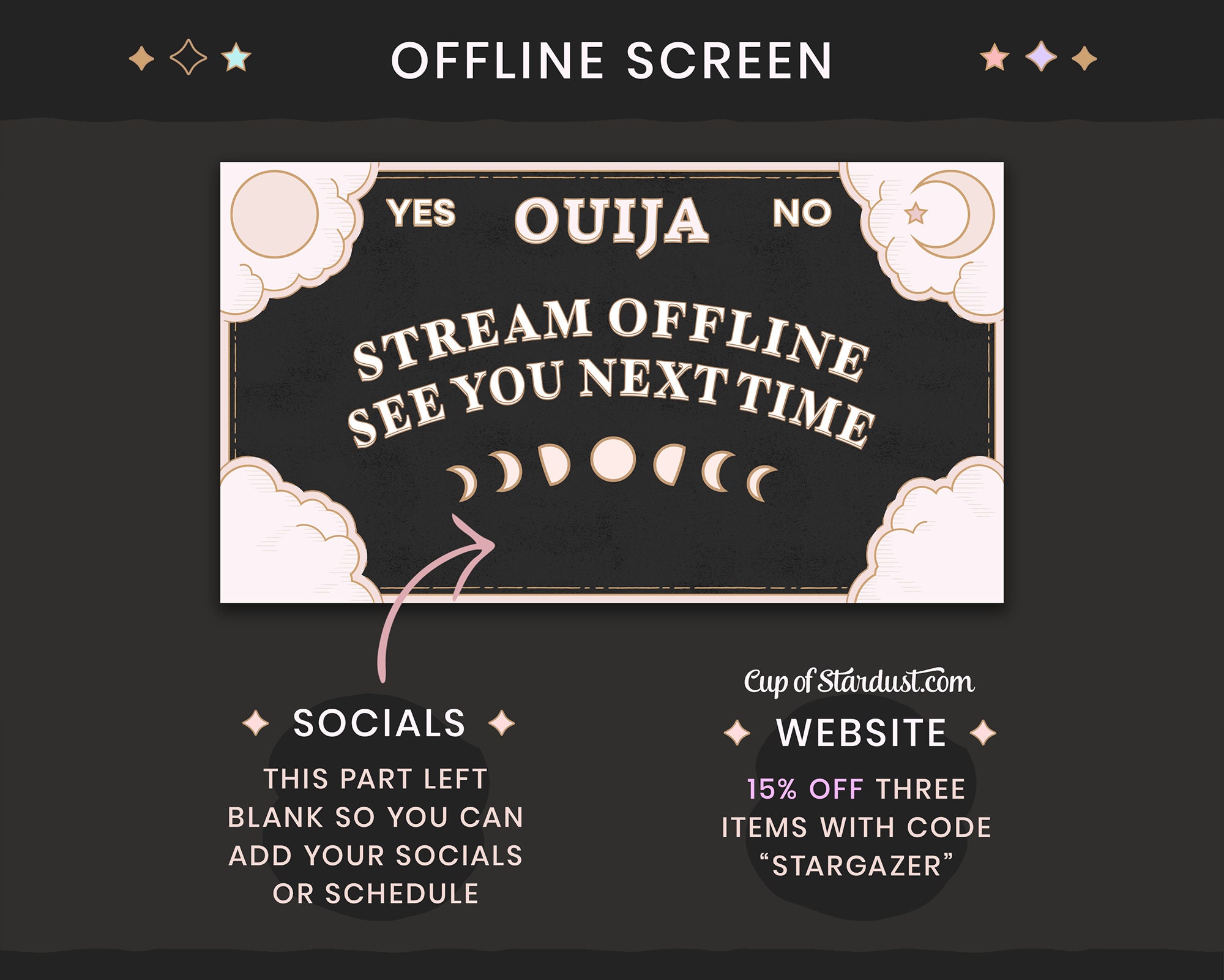 Gothic Ouija Stream Overlays Animated Videos Ready To Use Twitch Youtube Obs Streamlabs