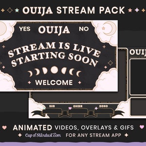 Gothic Ouija Stream Overlays Animated Videos Ready to Use Twitch, YouTube, OBS, Streamlabs image 1