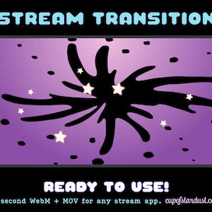 Twitch Stream Transition Purple Dreamy Stars OBS Stinger Transition image 1