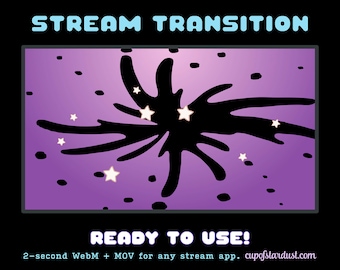 Twitch Stream Transition | Purple Dreamy Stars | OBS Stinger Transition