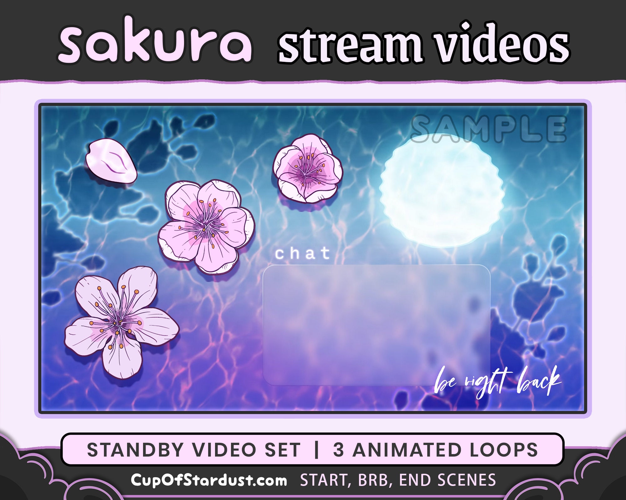 Chat Box Twitch Overlay Sakura Cherry Blossom (Download Now) 