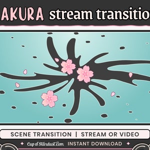 Sakura Stinger Transition | Cherry Blossom OBS Scene Transition | Mint + Pink Petals