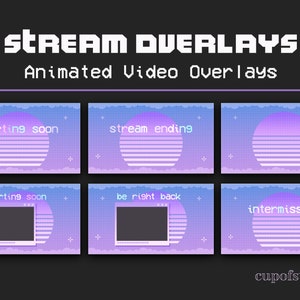 Vaporwave Purple Twitch Overlays - Animated Stream Pack