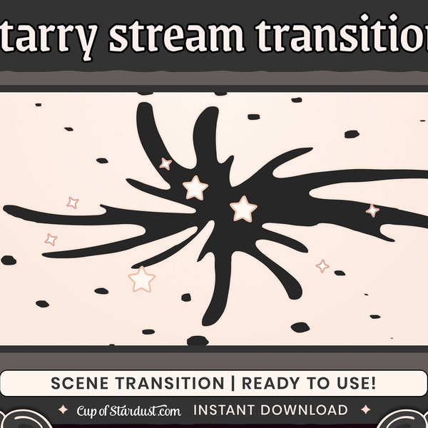 Twitch Stinger Transition | Ivory Stars White | OBS Scene Transition | YouTube, VTuber, Streamer