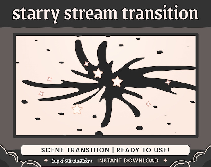 Twitch Stinger Transition | Ivory Stars White | OBS Scene Transition | YouTube, VTuber, Streamer