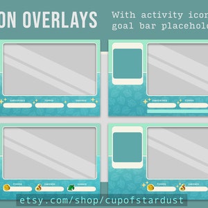 Animal Crossing Stream Overlays / ACNH Switch Twitch Theme Pack Animated Starting, BRB, Ending Videos, Stinger, Panels image 8